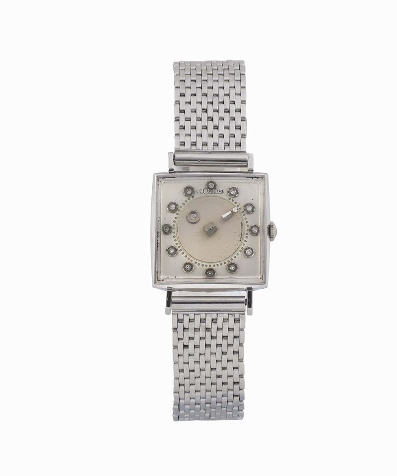 LECOULTRE, Mysterieuse, 14K white gold square wristwatch with diamonds and a white gold bracelet. Made in the 1960's  - Auction Watches and Pocket Watches - Cambi Casa d'Aste