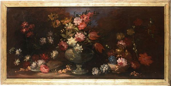 Scuola Lombarda del XIX secolo Natura morta con vaso di fiori