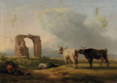 Hendrik Voogd (1766-1839)mucche Entro un Paesaggio, 1830
