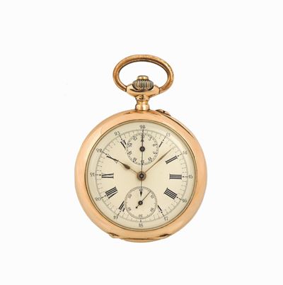 M.gugenheim Bienne, Cassa No. 109194, Orologio da Tasca, in Oro Rosa 18k, con Cronografo. Realizz...