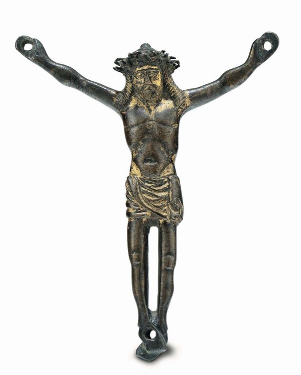 Figura di Cristo vivo in bronzo fuso e cesellato, fonditore del nord Europa XVI secolo
