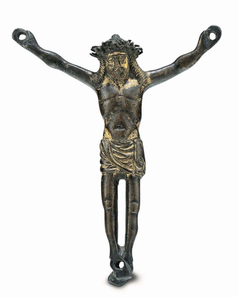 Figura di Cristo vivo in bronzo fuso e cesellato, fonditore del nord Europa XVI secolo  - Asta Scultura e Oggetti d'Arte - Cambi Casa d'Aste