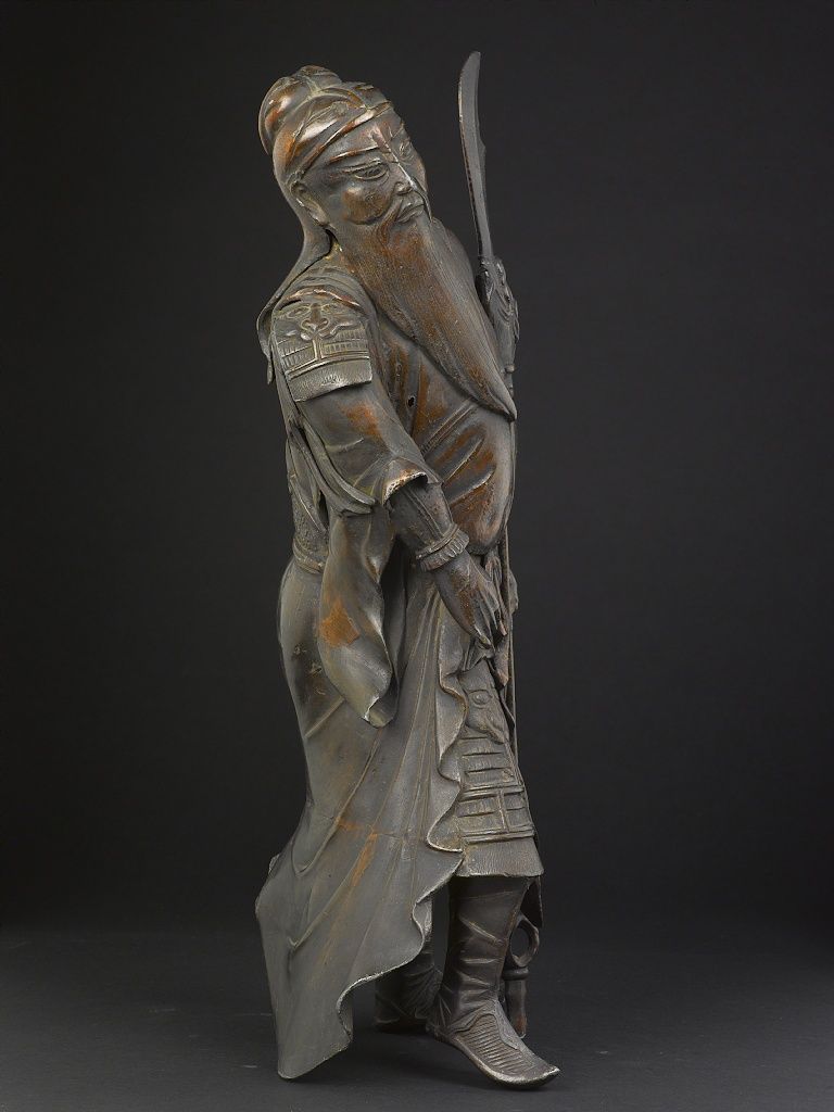 Figura di Guerriero in Bronzo con Lancia, Giappone, XX Secolo