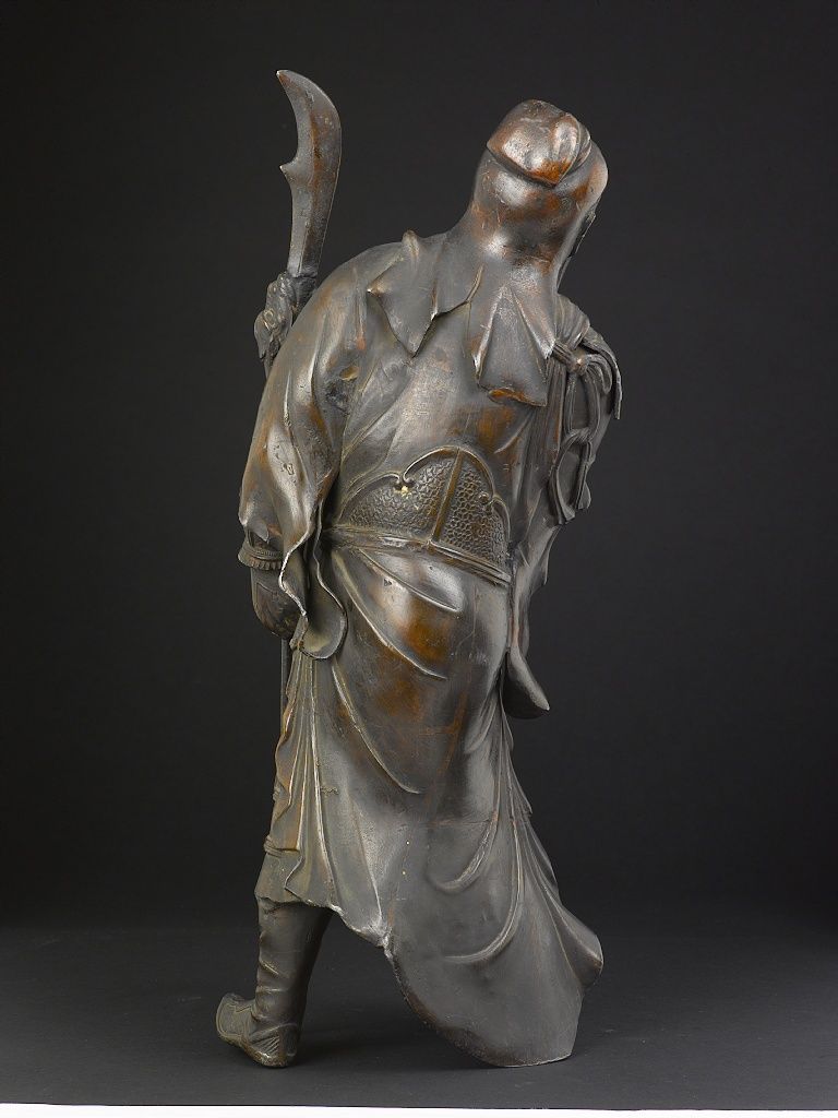Figura di Guerriero in Bronzo con Lancia, Giappone, XX Secolo