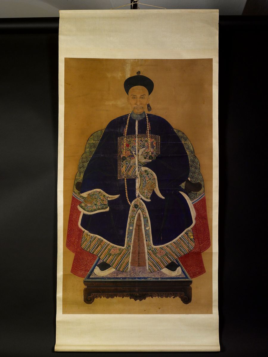 Quattro Dipinti su Carta Raffiguranti Imperatori, Cina, Dinastia Qing, XIX Secolo