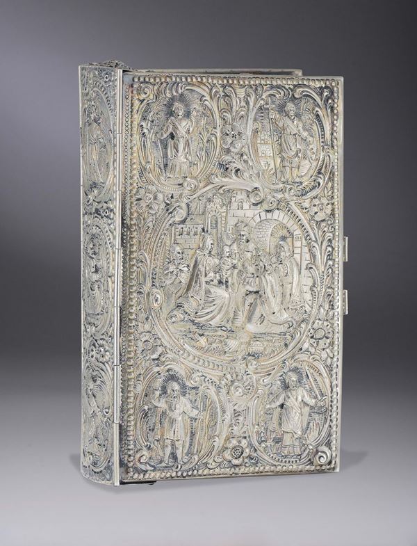A Lavater volume with silver cover, probably Germany, 18th-19th century (marks not identified)