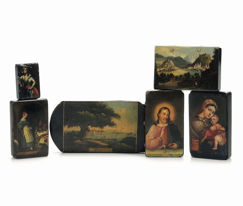 Lotto di sei scatole miniate  - Auction Fine Art - Cambi Casa d'Aste