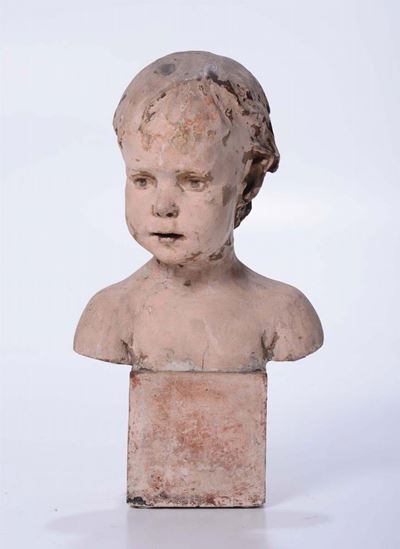 Busto di Bambino in Gesso, XX Secolo