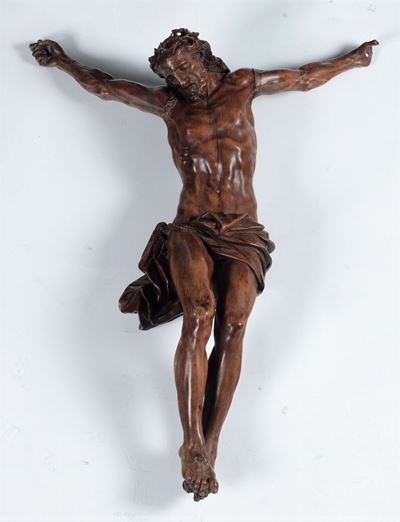 Importante Corpus Christi in Legno di Bosso, Scultore Lombardo Operante tra il XVII e il XVIII Se...