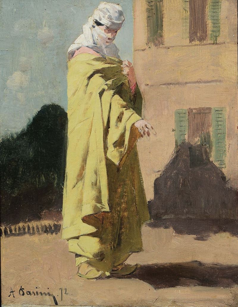 Alberto Pasini (1826-1899) Figura orientale  - Asta Dipinti del XIX e XX secolo - Cambi Casa d'Aste