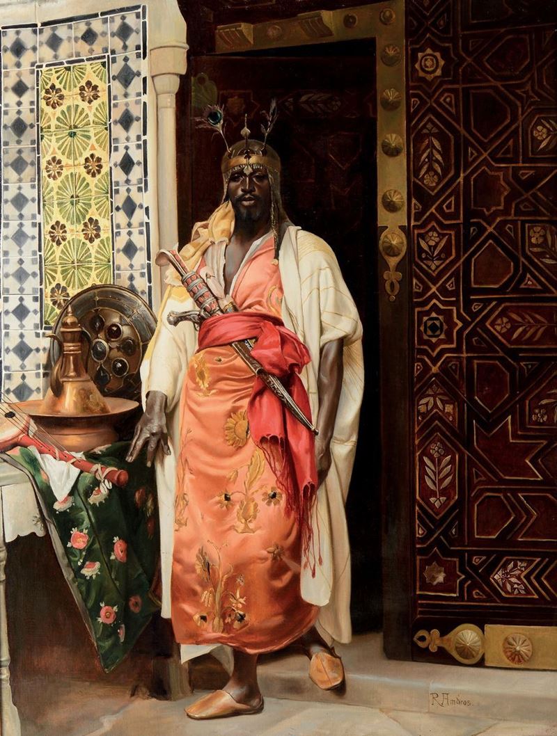 Raphaël Ambros (1854 - 1895) Custode dell’harem  - Auction 19th and 20th Century Paintings - Cambi Casa d'Aste