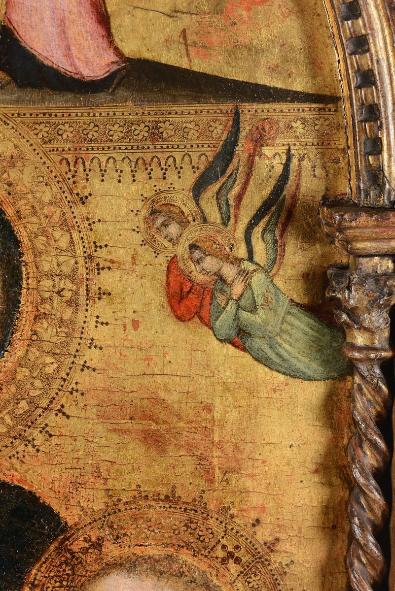 Giovanni del Biondo (pratovecchio 1356 - Firenze 1399)madonna del Latte, Angeli e Crocifissione d...