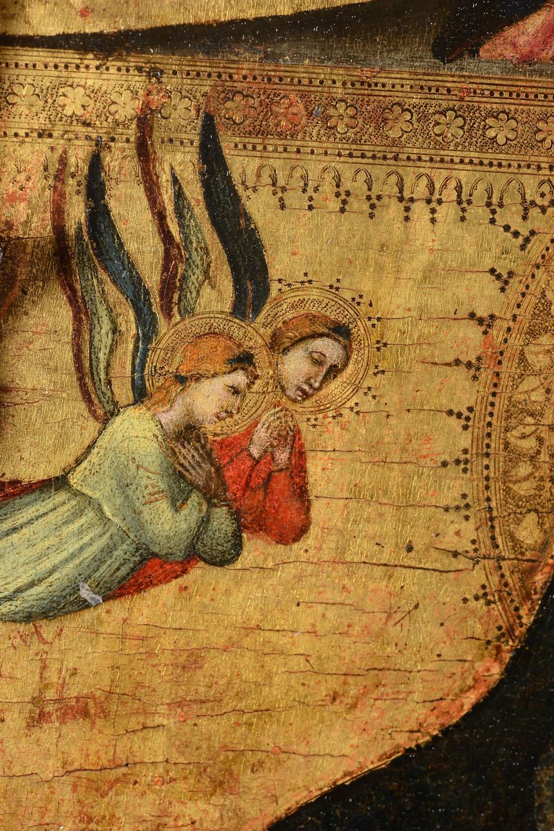 Giovanni del Biondo (pratovecchio 1356 - Firenze 1399)madonna del Latte, Angeli e Crocifissione d...