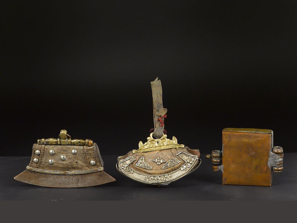 Due Scatoline ed un Accendisigaro in Metallo Argentato e Dorato con Innesti di Pietre Dure, Cina,...