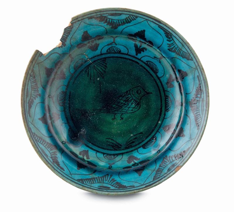 Coppa Persia (Iran), manifattura del XII-XIII  secolo  - Auction Collectors' Majolica - Cambi Casa d'Aste