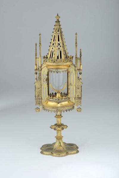 Ostensorio in Lastra D’argento Dorato, Belgio 1897
