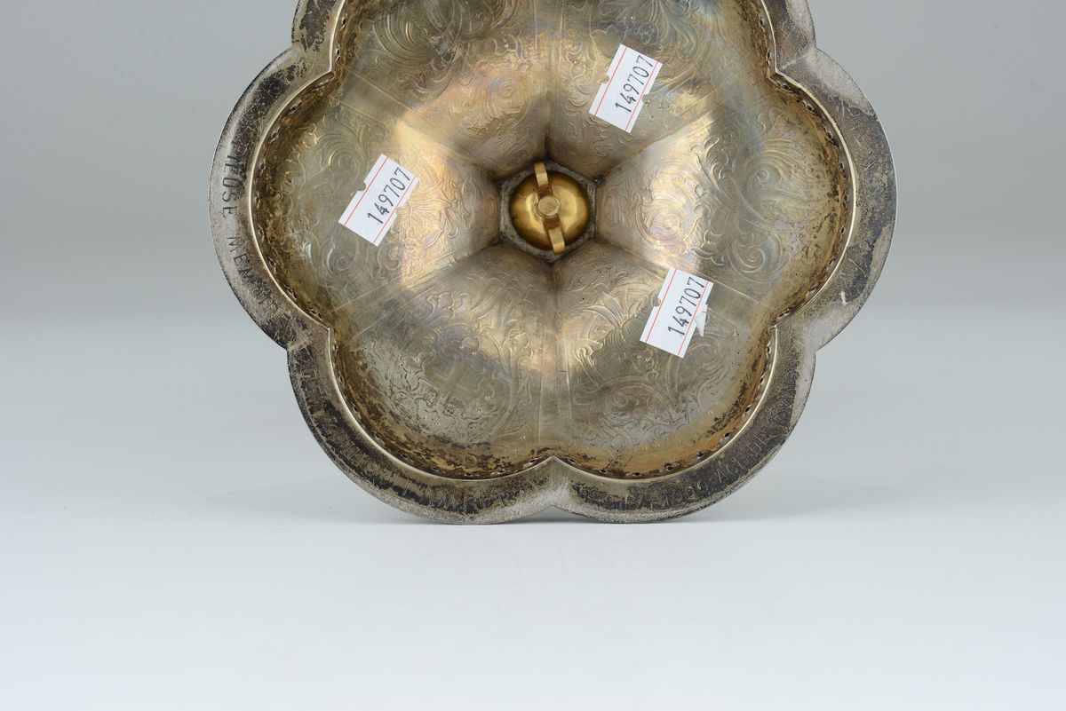Calice in Argento Dorato in Stile Neogotico, Germania Fine XIX Secolo