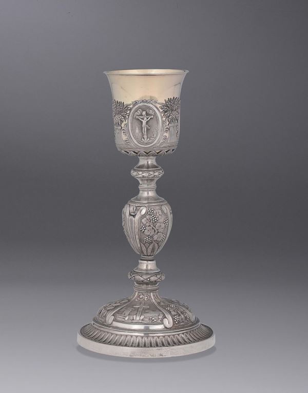 A silver goblet, France or Holland, 19th century.