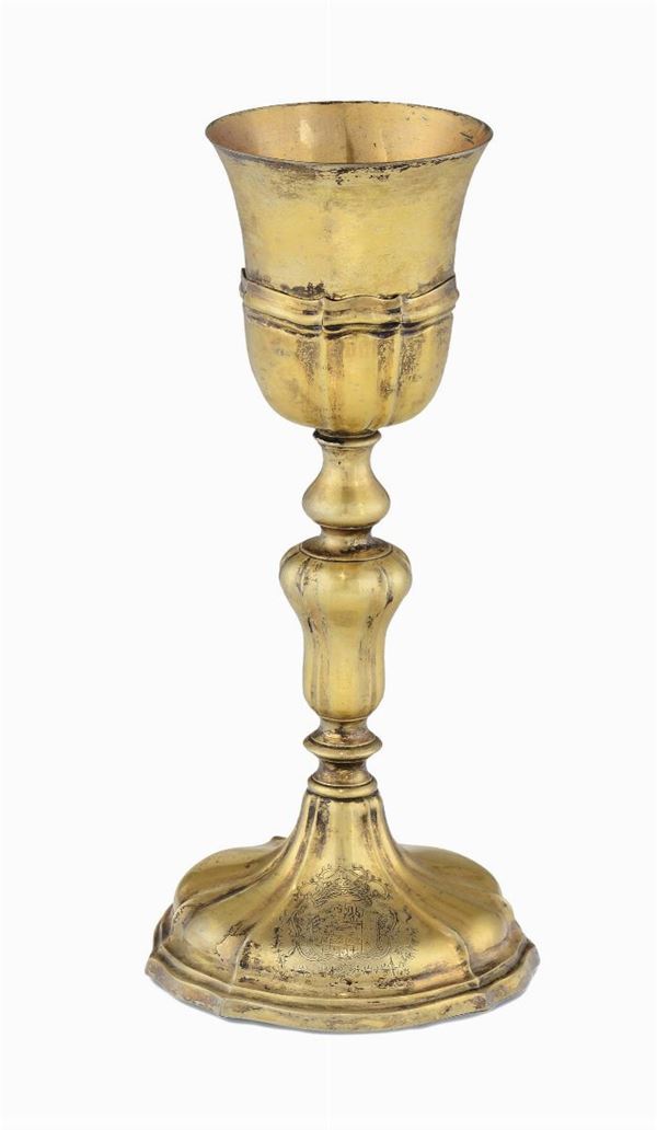 A silver-gilt goblet, Naples, early 18th century.