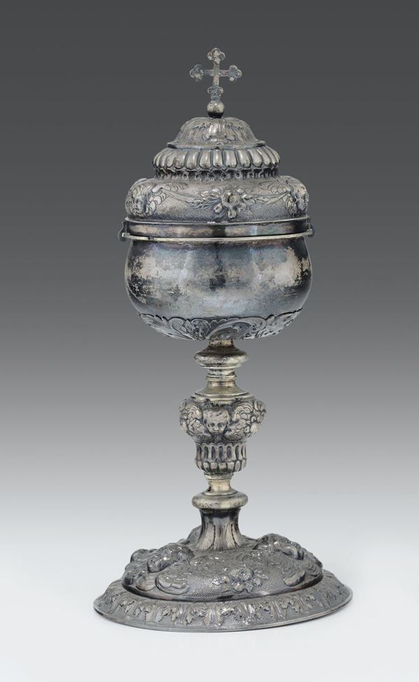 Pisside in argento cesellato, Torino fine XVIII secolo