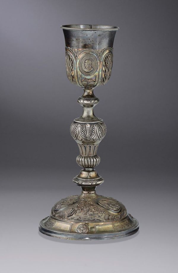 Calice in argento cesellato, Francia metà XIX secolo