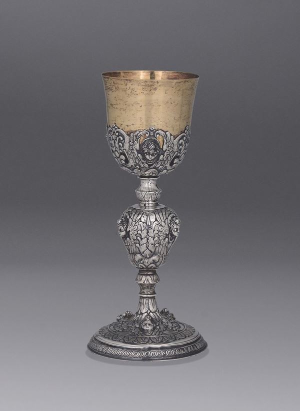 A silver goblet, central Italy, late 17th century.