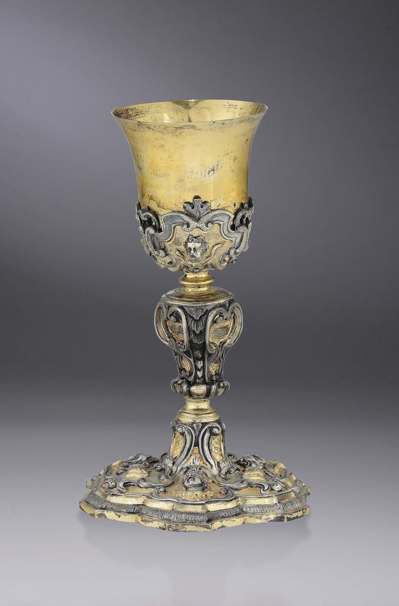 A metal-gilt goblet, early 18th century.  - Auction Silver Collection - Cambi Casa d'Aste