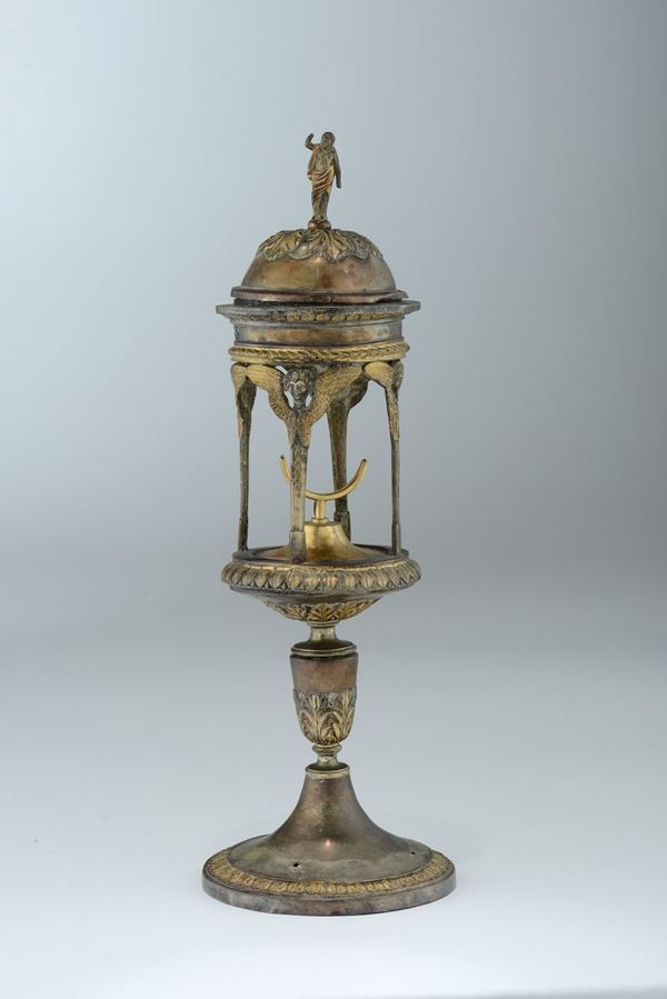 Reliquiario in metallo argentato e dorato, Italia, fine XVIII secolo