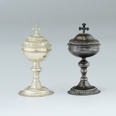Due Piccole Pissidi in Argento, XVIII Secolo