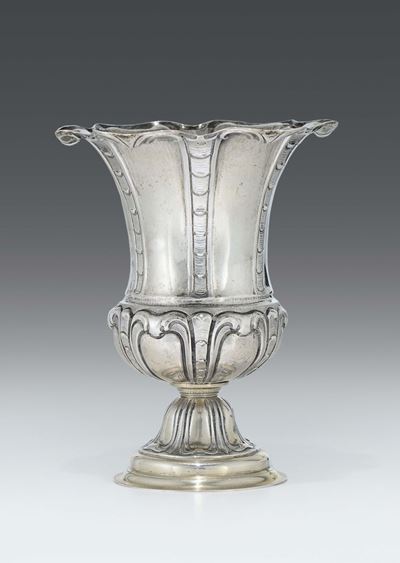 Vaso in Argento Sbalzato e Cesellato, Firenze Prima Metà del XVIII Secolo, Punzone Dell’argentier...