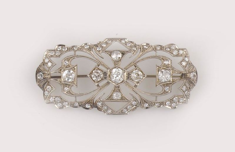 Old-cut diamond brooch  - Auction Jewels Timed Auction - Cambi Casa d'Aste