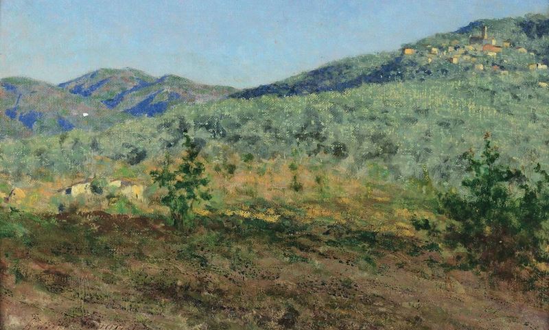 Adolfo Tommasi (1851 - 1933) Paesaggio  - Asta Dipinti del XIX e XX secolo - Cambi Casa d'Aste