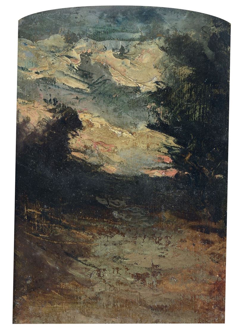Antonio Fontanesi : Paesaggio  - olio su tavoletta - Auction 19th and 20th Century Paintings - Cambi Casa d'Aste