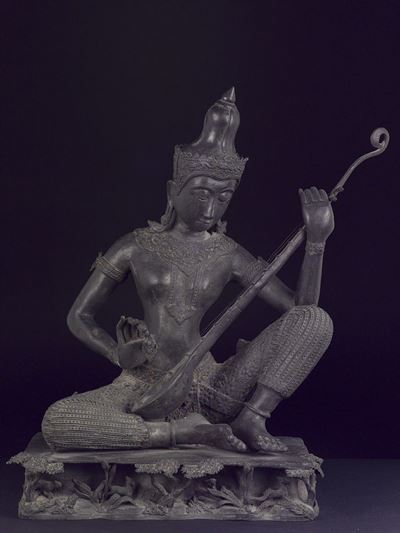 Figura di Suonatore in Bronzo, Thailandia, XIX Secolo