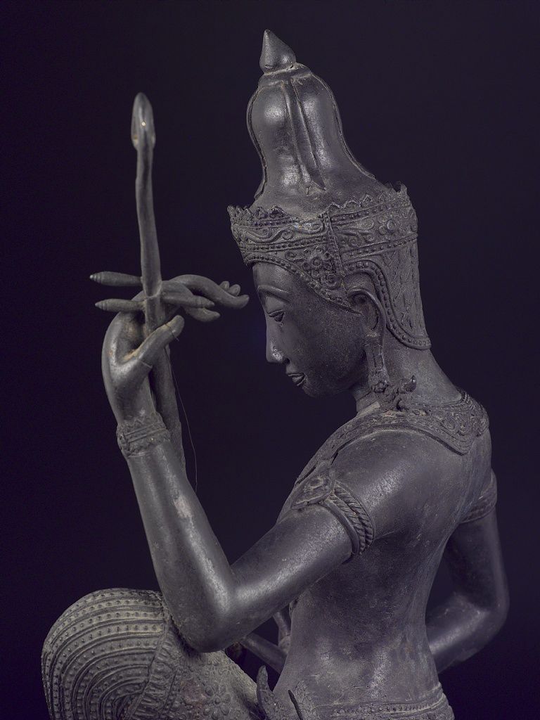 Figura di Suonatore in Bronzo, Thailandia, XIX Secolo