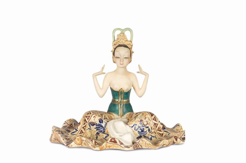 Essevi, disegno Sandro Vacchetti, Torino, 1940 ca Principessina dell'isola di Bali  - Asta Arti Decorative del XX secolo - I - Cambi Casa d'Aste
