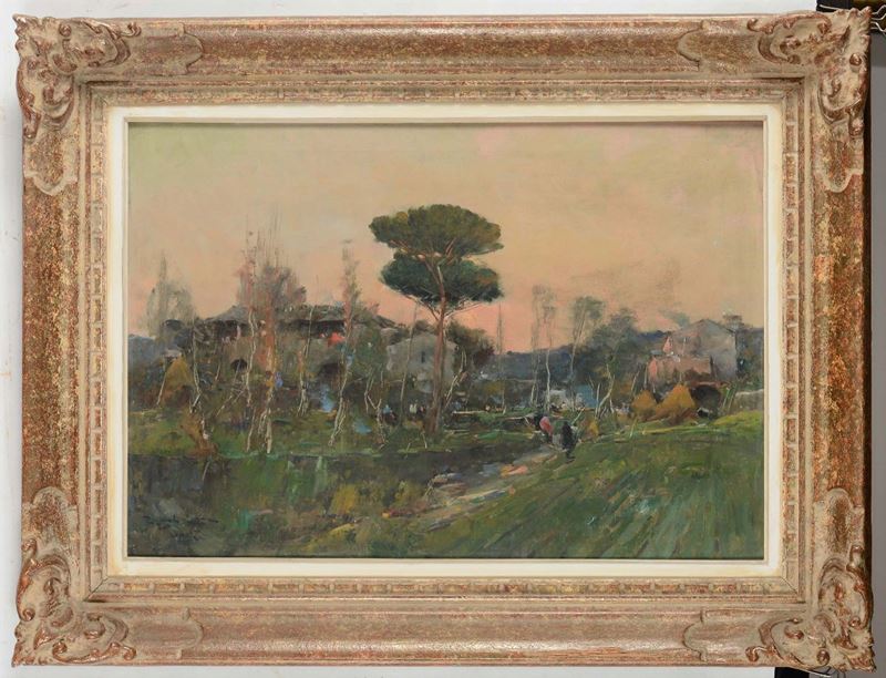 Romolo Leone (1883-1958) Veduta Campana  - Asta Dipinti del XIX e XX secolo - Cambi Casa d'Aste
