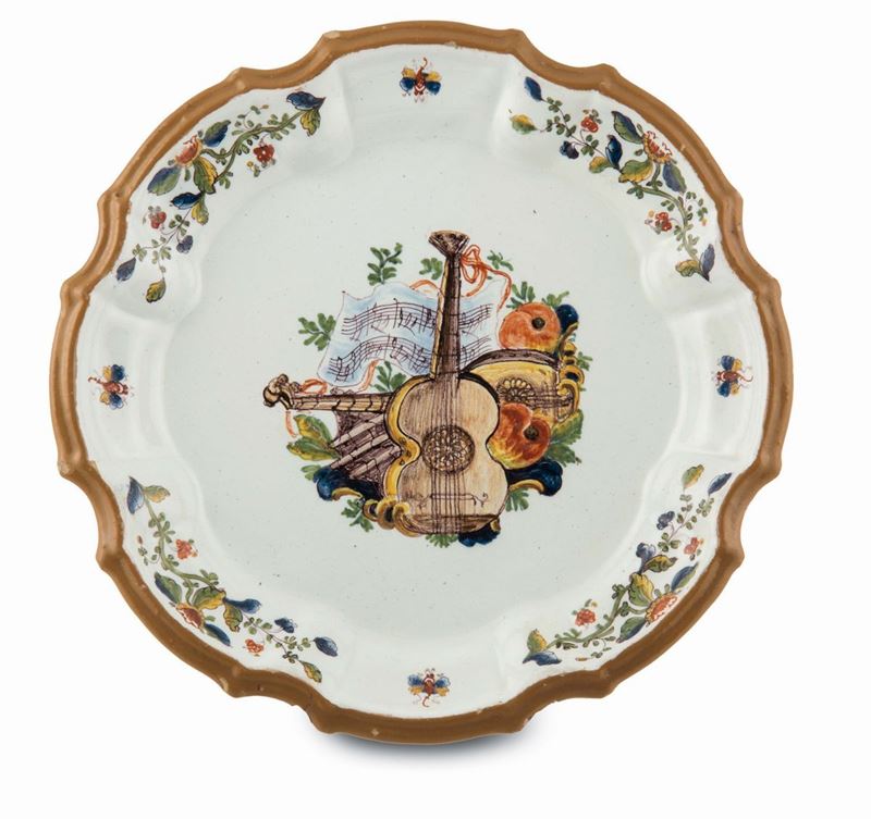 Raro piatto Nove, Fabbrica di P. Antonibon, seconda metà del XVIII secolo  - Asta Maioliche e Porcellane da Collezione - Cambi Casa d'Aste