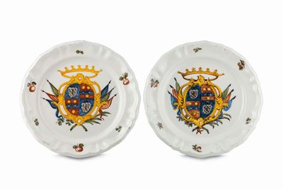 Due Rari Piatti Nove, Fabbrica di P. Antonibon, Seconda Metà del XVIII Secolo