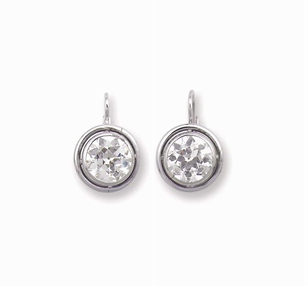 A pair of old-cut diamond earrings