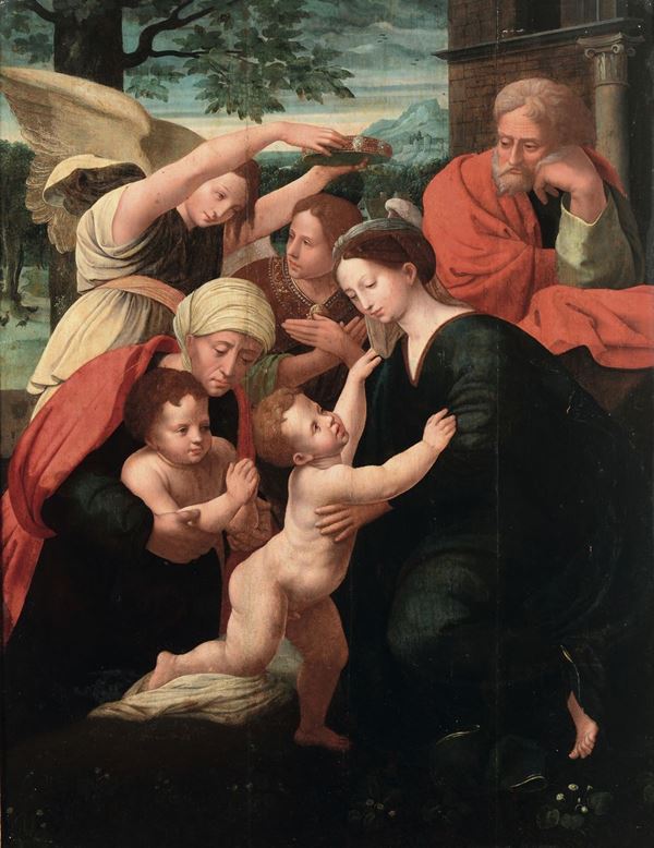 Artista Romano del XVI secolo, da Raffaello Sacra Famiglia con Sant’Anna e angeli
