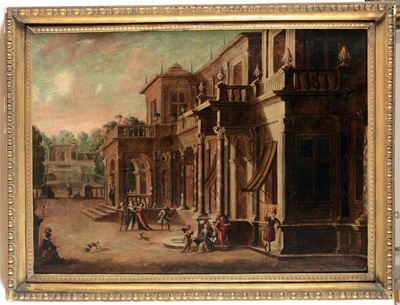 Viviano Codazzi (valsassina 1604 - Roma 1670), Seguace Dicapricci Architettonici con Figure