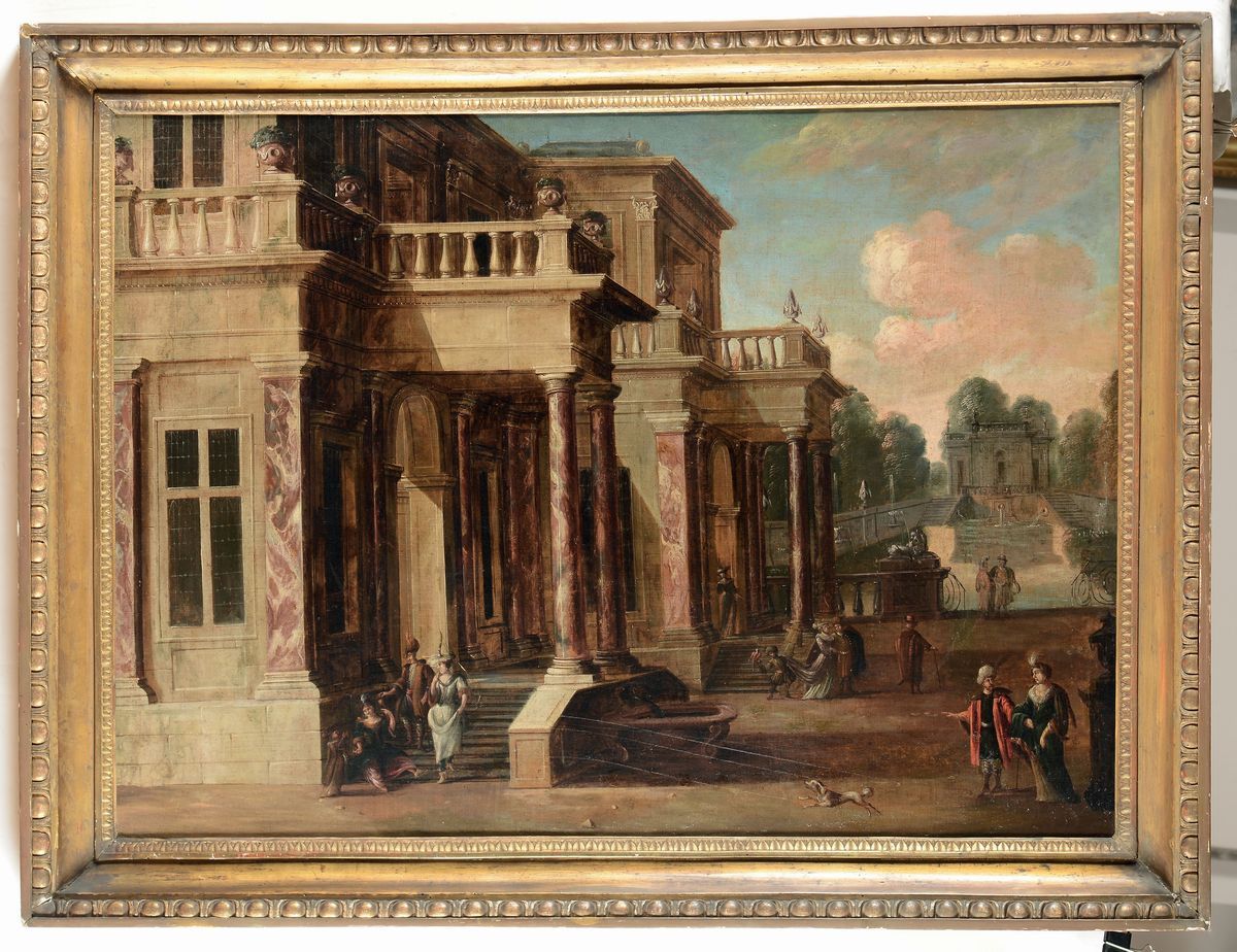 Viviano Codazzi (valsassina 1604 - Roma 1670), Seguace Dicapricci Architettonici con Figure