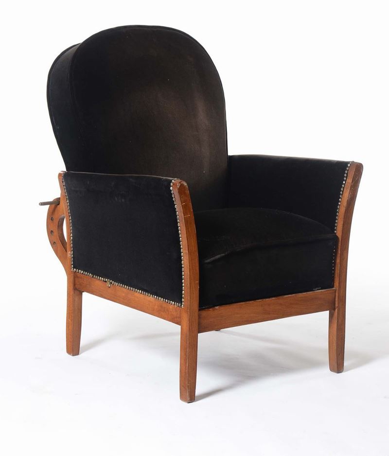 Poltrona reclinabile in rovere, XX secolo  - Auction Fine Art - Cambi Casa d'Aste