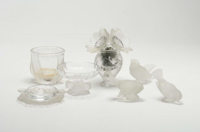 Lotto di otto vetri Lalique  - Asta Asta a Tempo Antiquariato - II - Cambi Casa d'Aste