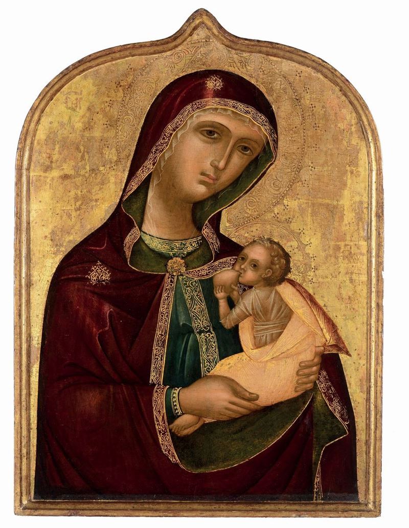 Scuola veneto Cretese del XV secolo Madonna con Bambino  - Asta Dipinti Antichi - Cambi Casa d'Aste