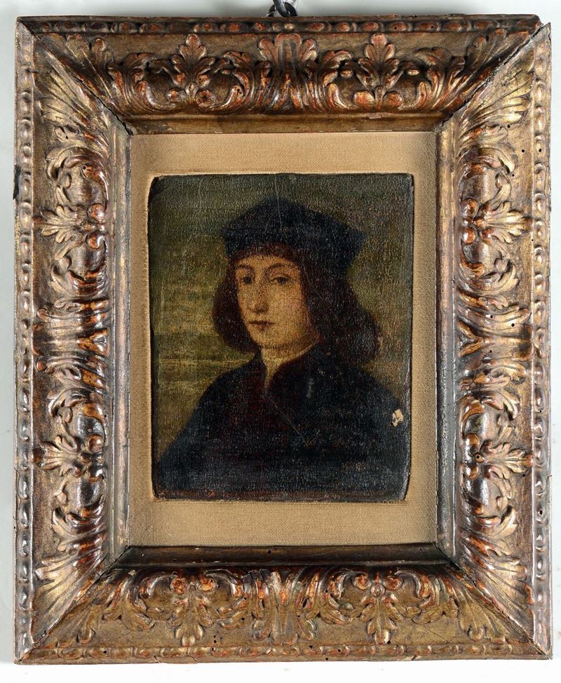 Anonimo del XIX secolo, nei modi del XVI secolo Ritratto di uomo in abito nero  - Auction Fine Art - Cambi Casa d'Aste