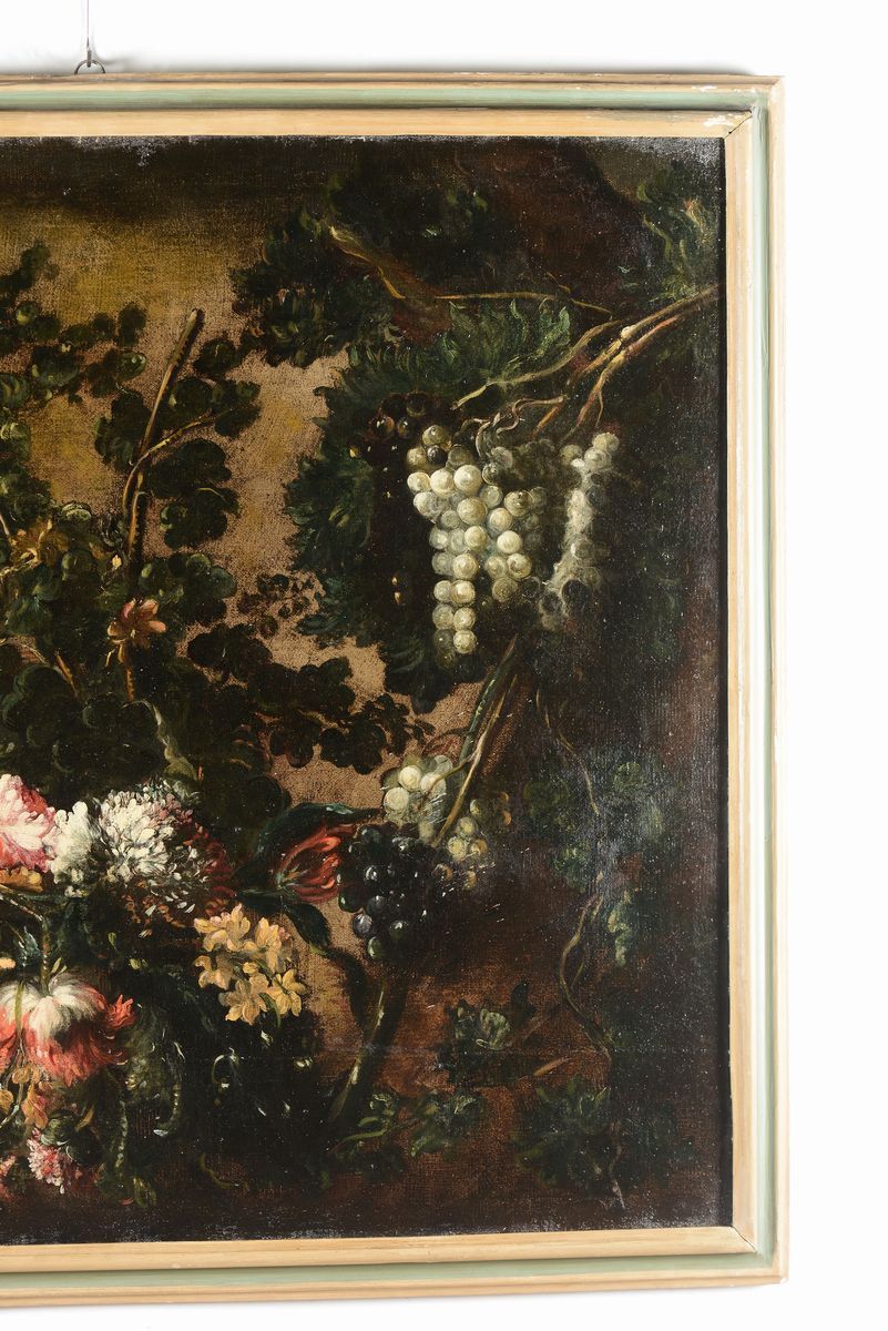 Margherita Caffi (cremona 1650 - Milano 1710), Attribuito Anatura Morta con Fiori e Frutta
