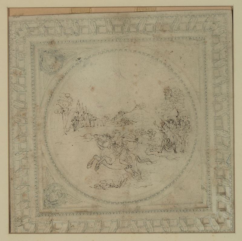 Scuola Bolognese del XVII secolo Scena mitologica  - Asta Dipinti Antichi - Cambi Casa d'Aste