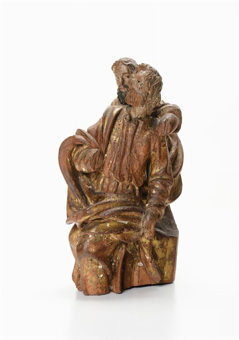 Gruppo ligneo raffigurante Apostoli, XVII secolo  - Auction Timed Auction Sculpture and Works of Art - Cambi Casa d'Aste